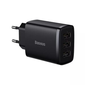 Ładowarka sieciowa Baseus Compact 3x USB Type A 17W Czarna