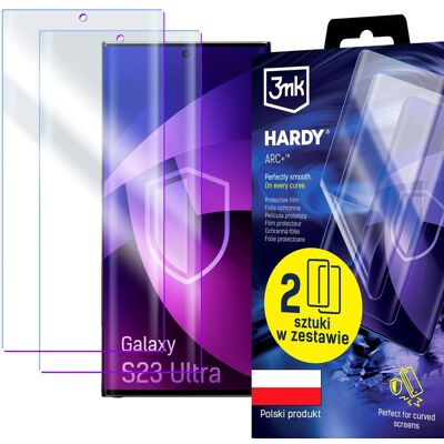 2szt Antyuderzeniowa Folia Ochronna Na Samsung Galaxy S23 Ultra - 3mk Hardy® Arc+™ 2szt Antyuderzeniowa Folia Ochronna Na Samsung Galaxy S23 Ultra - 3mk Hardy® Arc+™