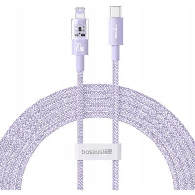 Kabel szybkiego ładowania Baseus Gem USB-C do Lightning - 2m - Fioletowy Kabel szybkiego ładowania Baseus Gem USB-C do Lightning - 2m - Fioletowy