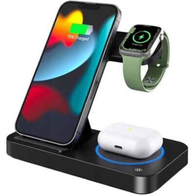 Inny producent Ładowarka Indukcyjna 3w1 Stacja Dokująca Do Apple Czarna 15W Inny producent Ładowarka Indukcyjna 3w1 Stacja Dokująca Do Apple Czarna 15W