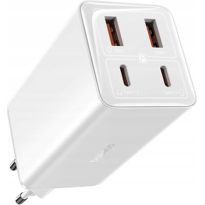 Baseus P10162705212-00 GaN6 Pro 100W EU biały szybki ładowarka 1m USB-C do USB-C kabel Baseus P10162705212-00 GaN6 Pro 100W EU biały szybki ładowarka 1m USB-C do USB-C kabel