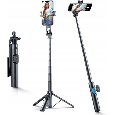 Wozinsky Selfie Stick Kijek Z Uchwytem Do Smartfona Teleskopowy Tripod 1.7m - Czarny Wozinsky Selfie Stick Kijek Z Uchwytem Do Smartfona Teleskopowy Tripod 1.7m - Czarny