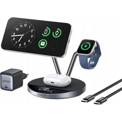 Anker B25X7G11 Bezprzewodowa stacja ładowania 3-w-1 - Szybkie ładowanie wewnątrz Anker B25X7G11 Bezprzewodowa stacja ładowania 3-w-1 - Szybkie ładowanie wewnątrz