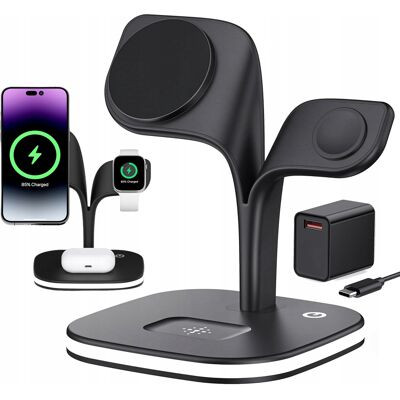 Inny producent Ładowarka Indukcyjna 5w1 Apple 18w Qc 3.0 Magsafe Led Iphone/airpods Inny producent Ładowarka Indukcyjna 5w1 Apple 18w Qc 3.0 Magsafe Led Iphone/airpods