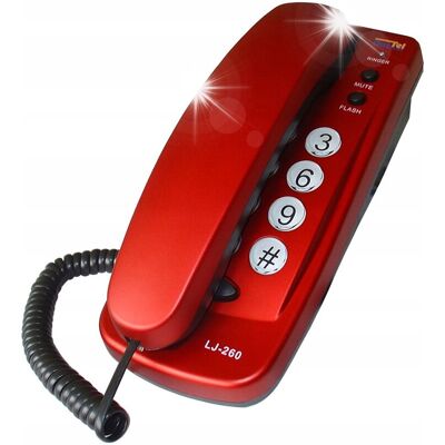 Inny producent Telefon stacjonarny Dartel LJ-260 czerwony Inny producent Telefon stacjonarny Dartel LJ-260 czerwony