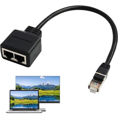Inny producent Adapter sieciowy RJ45, 1-Power i 2-żeński kabel rozdzielający Ethernet, kompatybilny kabel CAT5, CAT5E, CAT6 i CAT7 Ethernet, odpowiedni do połączeń.. Inny producent Adapter sieciowy RJ45, 1-Power i 2-żeński kabel rozdzielający Ethernet, kompatybilny kabel CAT5, CAT5E, CAT6 i CAT7 Ethernet, odpowiedni do połączeń..