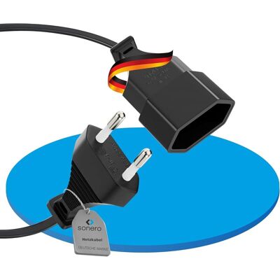 Inny producent Sonero® Euro kabel sieciowy, kabel zasilający do urządzeń gospodarstwa domowego, wtyczka euro na gniazdo euro, 1,00 m, czarny Inny producent Sonero® Euro kabel sieciowy, kabel zasilający do urządzeń gospodarstwa domowego, wtyczka euro na gniazdo euro, 1,00 m, czarny