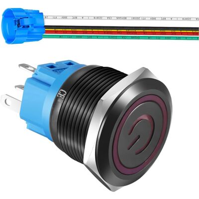 Inny producent Przełącznik Zatrzaskowy 22mm On Off Wodoodporny Stalowy Guzik Led Inny producent Przełącznik Zatrzaskowy 22mm On Off Wodoodporny Stalowy Guzik Led