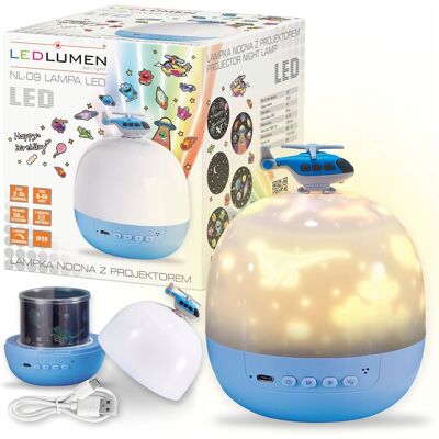 LEDLUMEN Lampka Nocna Projektor Obrotowy Rzutnik Gwiazd LED Dla Dzieci Do Sypialni LEDLUMEN Lampka Nocna Projektor Obrotowy Rzutnik Gwiazd LED Dla Dzieci Do Sypialni