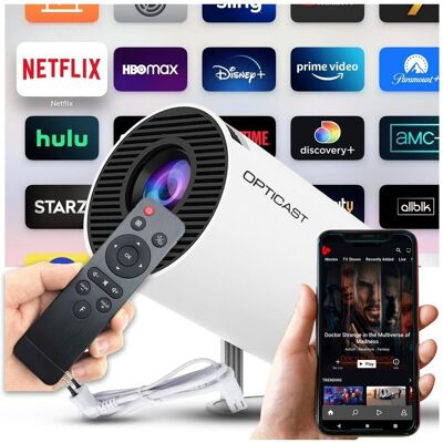 Opticast NOWY PROJEKTOR PRZENOŚNY RZUTNIK ANDROID TV WIFI HDMI BT + PILOT ver. 2024 Opticast NOWY PROJEKTOR PRZENOŚNY RZUTNIK ANDROID TV WIFI HDMI BT + PILOT ver. 2024