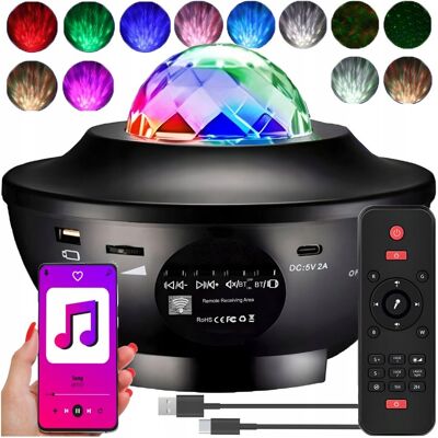 Inny producent PROJEKTOR GWIAZD NIEBA STAR LAMPKA NOCNA LED USB RZUTNIK + PILOT BLUETOOTH Inny producent PROJEKTOR GWIAZD NIEBA STAR LAMPKA NOCNA LED USB RZUTNIK + PILOT BLUETOOTH