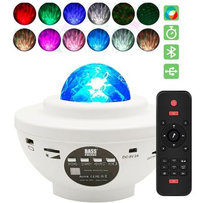 OTTER PRODUCTS Projektor gwiazd z głośnikiem Bluetooth, wyświetlacz gwiazd LED, biały OTTER PRODUCTS Projektor gwiazd z głośnikiem Bluetooth, wyświetlacz gwiazd LED, biały