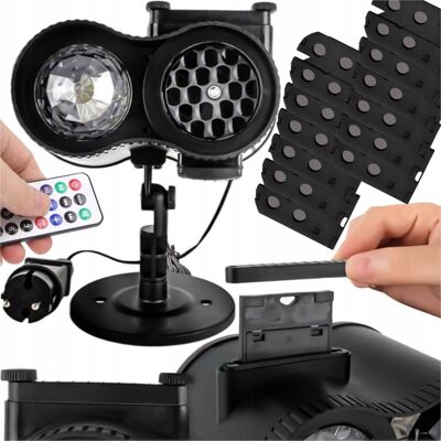Rabino PROJEKTOR LASEROWY Z MOTYWAMI ŚWIĄTECZNYMI 2w1 12 WZORÓW KOLOROWY I IP65 Rabino PROJEKTOR LASEROWY Z MOTYWAMI ŚWIĄTECZNYMI 2w1 12 WZORÓW KOLOROWY I IP65