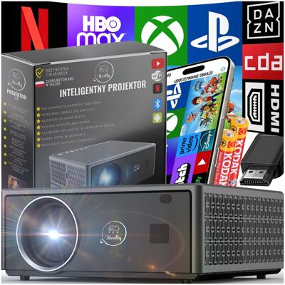 Heelly PROJEKTOR RZUTNIK 30000LM WIFI ANDROID SMART TV FULL HD 4K AUTOFOCUS 300' Heelly PROJEKTOR RZUTNIK 30000LM WIFI ANDROID SMART TV FULL HD 4K AUTOFOCUS 300'