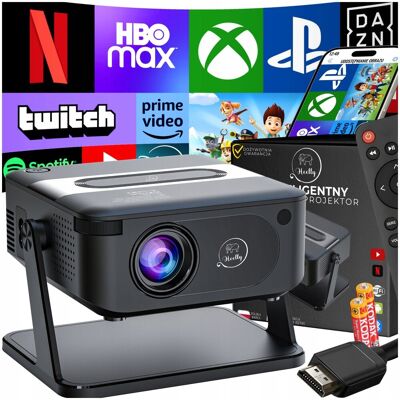 Heelly PROJEKTOR RZUTNIK ANDROID SMART TV WIFI FULL HD 6000LM 4K LED BLUETOOTH Heelly PROJEKTOR RZUTNIK ANDROID SMART TV WIFI FULL HD 6000LM 4K LED BLUETOOTH