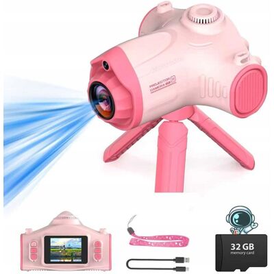 XREC Projektor Rzutnik Aparat Kamera 3w1 Dla Dzieci 48mp 1080p Karta 32gb Statyw / Ha92 Różowy XREC Projektor Rzutnik Aparat Kamera 3w1 Dla Dzieci 48mp 1080p Karta 32gb Statyw / Ha92 Różowy
