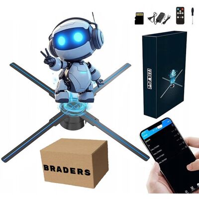 Projektor z Hologramem 3D 624 LED - Rozmiar 520x520 mm Braders Projektor z Hologramem 3D 624 LED - Rozmiar 520x520 mm Braders