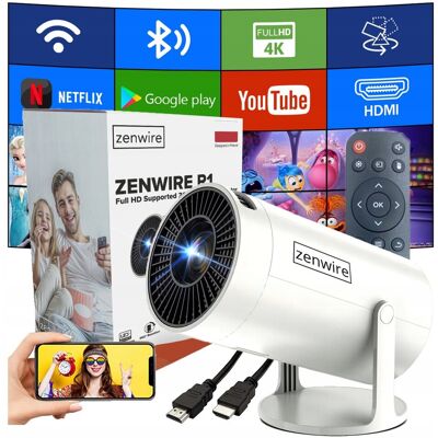 Zenwire PRZENOŚNY MINI PROJEKTOR ANDROID 12 WiFi RZUTNIK 360 FULL HD 4K Bluetooth Zenwire PRZENOŚNY MINI PROJEKTOR ANDROID 12 WiFi RZUTNIK 360 FULL HD 4K Bluetooth