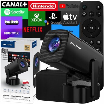 Blow PRZENOŚNY PROJEKTOR RZUTNIK ANDROID SMART TV WIFI FULL HD + ETUI GŁOŚNIK Blow PRZENOŚNY PROJEKTOR RZUTNIK ANDROID SMART TV WIFI FULL HD + ETUI GŁOŚNIK