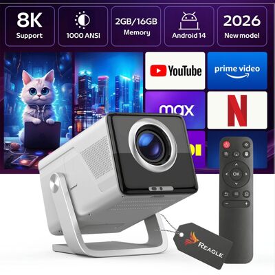 REAGLE RZUTNIK PROJEKTOR LED PRZENOŚNY 1000 ANSI 8K FULL HD 130' ANDROID 14 REAGLE RZUTNIK PROJEKTOR LED PRZENOŚNY 1000 ANSI 8K FULL HD 130' ANDROID 14