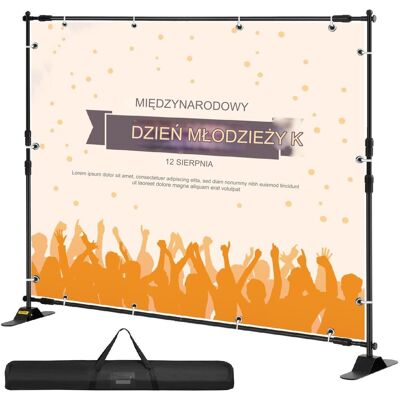 Vevor Stojak baner stelaż ścianka tło regulowany 300 x 240 cm Vevor Stojak baner stelaż ścianka tło regulowany 300 x 240 cm