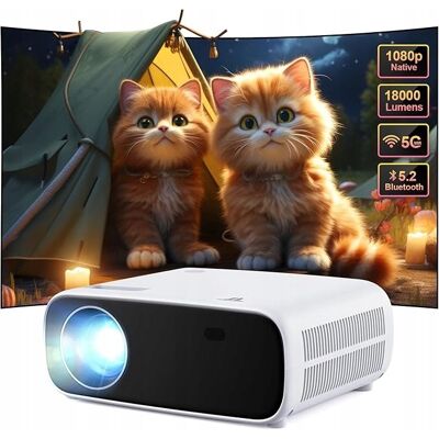 Inny producent Wielio Projektor Full HD 1080p 5G WiFi 18000 Lumenów Mini Projektor Inny producent Wielio Projektor Full HD 1080p 5G WiFi 18000 Lumenów Mini Projektor