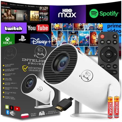 Projektor Rzutnik Android Tv 4k Wifi Full Hd Przenośny Smart Głośnik Heelly Projektor Rzutnik Android Tv 4k Wifi Full Hd Przenośny Smart Głośnik Heelly
