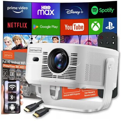 Zenwire Mini Projektor Przenośny Rzutnik Android 14 Wifi Full Hd 4k 8k Do Telefonu Zenwire Mini Projektor Przenośny Rzutnik Android 14 Wifi Full Hd 4k 8k Do Telefonu