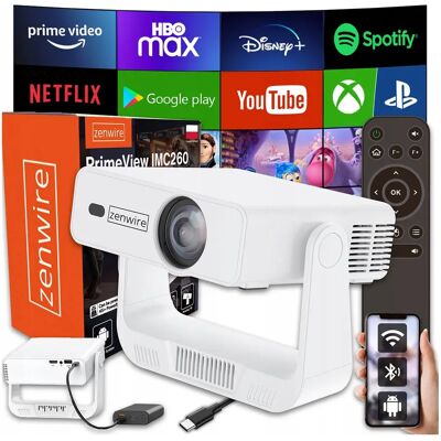 Zenwire Mini Projektor Przenośny Rzutnik Android 14 Wifi 360 Full Hd 4k Do Telefonu Zenwire Mini Projektor Przenośny Rzutnik Android 14 Wifi 360 Full Hd 4k Do Telefonu