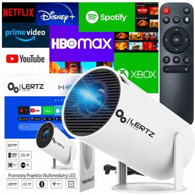 LERTZ Projektor Rzutnik Led Full Hd Smart Tv 4k Wifi Przenośny Android Hy300 Pro+ LERTZ Projektor Rzutnik Led Full Hd Smart Tv 4k Wifi Przenośny Android Hy300 Pro+