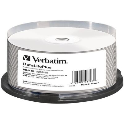 Inny producent Płyta Blu-Ray (Bd-R) Verbatim 25gb 25szt (Cake 25) Do Nadruku Termicznego Inny producent Płyta Blu-Ray (Bd-R) Verbatim 25gb 25szt (Cake 25) Do Nadruku Termicznego