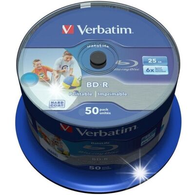 Inny producent Płyty Blu-Ray Verbatim Bd-R Sl Printable 25gb Cake (50szt.) - Do Nadruku Inny producent Płyty Blu-Ray Verbatim Bd-R Sl Printable 25gb Cake (50szt.) - Do Nadruku