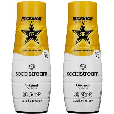 Syrop energetyczny SODASTREAM Rockstar Original Zero, 2 szt. - 440 ml bez cukru kofeina witaminy koncentrat do saturatora Syrop energetyczny SODASTREAM Rockstar Original Zero, 2 szt. - 440 ml bez cukru kofeina witaminy koncentrat do saturatora