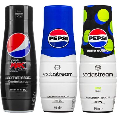 Syrop Do Saturatora Sodastream Zestaw, 3 Szt. – Pepsi Pepsi Max Pepsi Max Lime Koncentrat 440 Ml Bez Cukru Napój Gazowany Syrop Do Saturatora Sodastream Zestaw, 3 Szt. – Pepsi Pepsi Max Pepsi Max Lime Koncentrat 440 Ml Bez Cukru Napój Gazowany