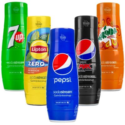 Zestaw 5 syropów ESITEO - 7Up, Pepsi, Mirinda, Max, Lipton Zero - Syrop Zestaw 5 syropów ESITEO - 7Up, Pepsi, Mirinda, Max, Lipton Zero - Syrop