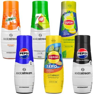 Syrop Do Saturatora Sodastream Zestaw, 6 Szt - Pepsi 7up Mirinda Lipton Koncentrat Do Napojów Gazowanych Pakiet Smaków Syrop Do Saturatora Sodastream Zestaw, 6 Szt - Pepsi 7up Mirinda Lipton Koncentrat Do Napojów Gazowanych Pakiet Smaków