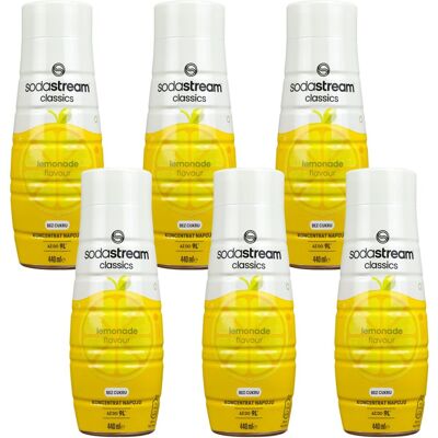Syrop lemoniada SODASTREAM Lemonade, 6 szt. - 440 ml bez cukru do wody gazowanej koncentrat napój orzeźwiający cytrynowy Syrop lemoniada SODASTREAM Lemonade, 6 szt. - 440 ml bez cukru do wody gazowanej koncentrat napój orzeźwiający cytrynowy