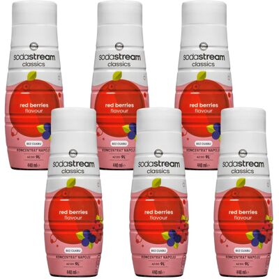 Syrop do wody SODASTREAM Red Berries, 6 szt. - 440 ml owoce leśne koncentrat napój gazowany saturator Syrop do wody SODASTREAM Red Berries, 6 szt. - 440 ml owoce leśne koncentrat napój gazowany saturator