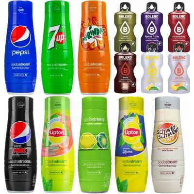 Syrop do napojów gazowanych SODASTREAM zestaw, 8 szt. - Pepsi 7up Mirinda bez cukru napój koncentrat smakowy saturator Syrop do napojów gazowanych SODASTREAM zestaw, 8 szt. - Pepsi 7up Mirinda bez cukru napój koncentrat smakowy saturator