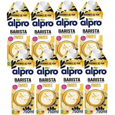 Alpro Barista Napój Roślinny Owsiany Bez Laktozy Bez Dodatku Cukru 8X750Ml Alpro Barista Napój Roślinny Owsiany Bez Laktozy Bez Dodatku Cukru 8X750Ml