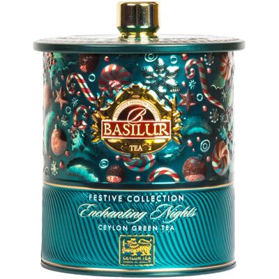 Basilur Enchanting Nights Herbata Zielona Świąteczna Śmietanka Jabłko - Liściasta W Puszce 75 G Basilur Enchanting Nights Herbata Zielona Świąteczna Śmietanka Jabłko - Liściasta W Puszce 75 G