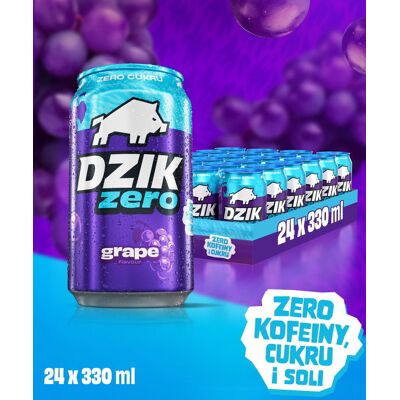WK Dzik DZIK® ZERO GRAPE - 330 ML x 24 SZT. WK Dzik DZIK® ZERO GRAPE - 330 ML x 24 SZT.