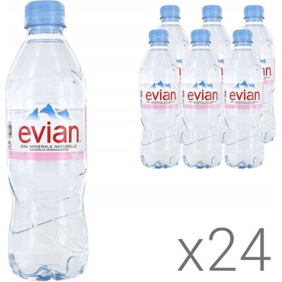 EVIAN WODA MINERALNA 0,5 L (500 ml) x 24 - NIEGAZOWANA PET EVIAN WODA MINERALNA 0,5 L (500 ml) x 24 - NIEGAZOWANA PET