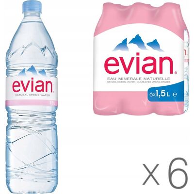 EVIAN WODA MINERALNA 1,5 L X 6 - NIEGAZOWANA PET EVIAN WODA MINERALNA 1,5 L X 6 - NIEGAZOWANA PET