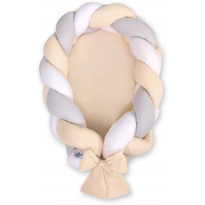 My Sweet Baby Kokon Niemowlęcy Pleciony 2 W 1 - Biało-Szaro-Beżowy My Sweet Baby Kokon Niemowlęcy Pleciony 2 W 1 - Biało-Szaro-Beżowy