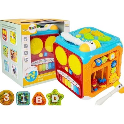Lean Toys Kostka Edukacyjna Sorter Dla Niemowląt + Gumowy Młotek Lean Toys Kostka Edukacyjna Sorter Dla Niemowląt + Gumowy Młotek