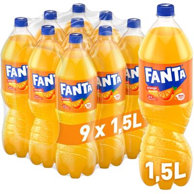 Coca-Cola Napój Fanta Orange 1,5L butelka PET op. 9 szt Coca-Cola Napój Fanta Orange 1,5L butelka PET op. 9 szt