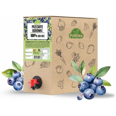 Przetarte borówki PUREE 100% bez dodatków do koktajli i smoothie PURENA 3 L Przetarte borówki PUREE 100% bez dodatków do koktajli i smoothie PURENA 3 L
