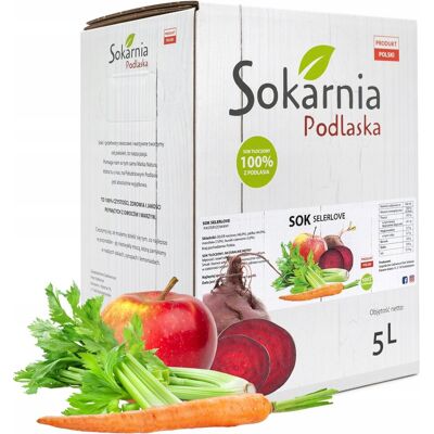 Sokarnia Podlaska SOK WARZYWNY Z SELEREM NACIOWYM JABŁKIEM BURAKIEM SelerLove 5L ZDROWY Sokarnia Podlaska SOK WARZYWNY Z SELEREM NACIOWYM JABŁKIEM BURAKIEM SelerLove 5L ZDROWY