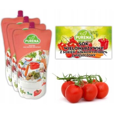 Sok wielowarzywny 100% zagęszczony PURENA 3x1kg na 12l Sok wielowarzywny 100% zagęszczony PURENA 3x1kg na 12l
